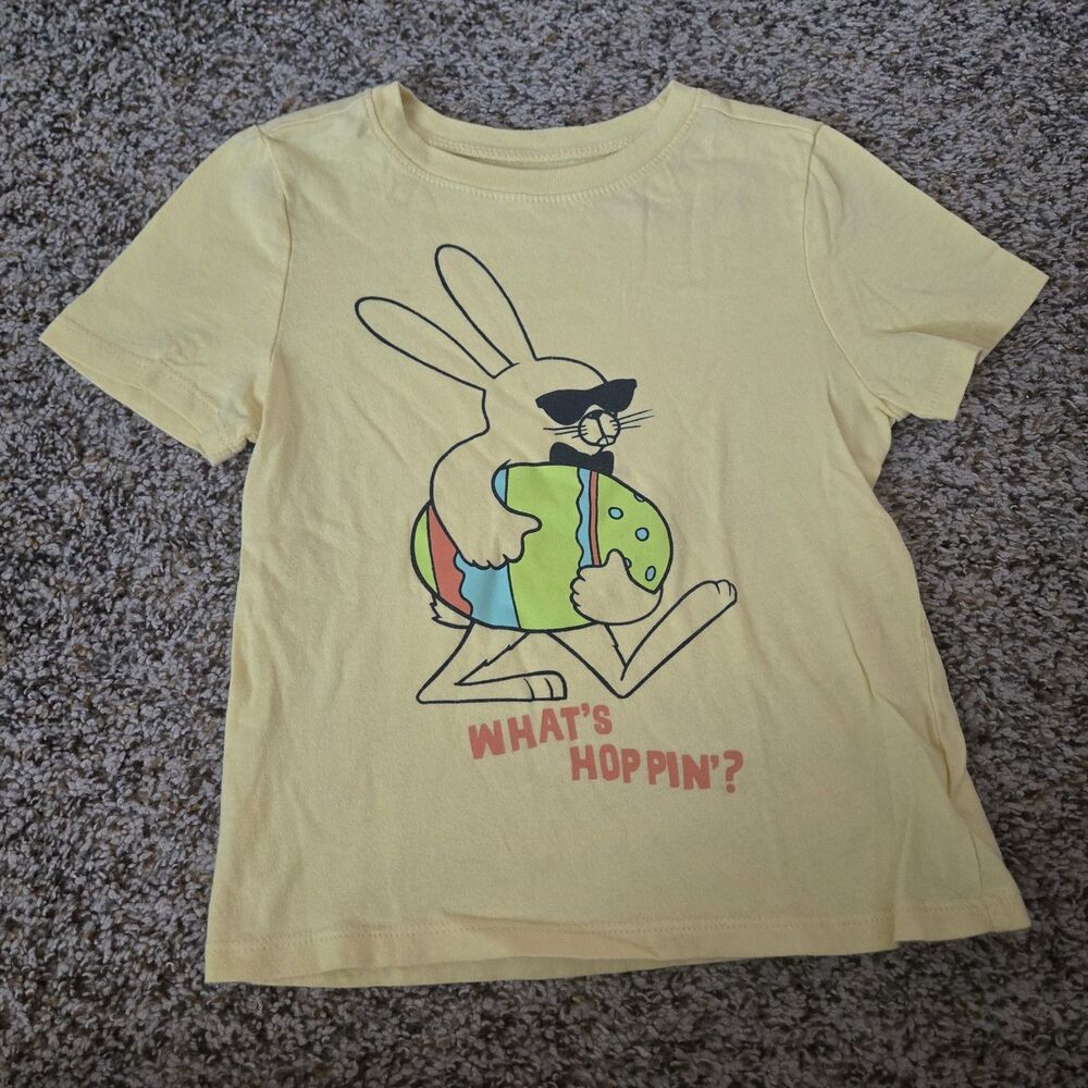 Old Navy Toddler Boys Short Sleeve Easter Bunny T-Shirt Yellow Size 5T